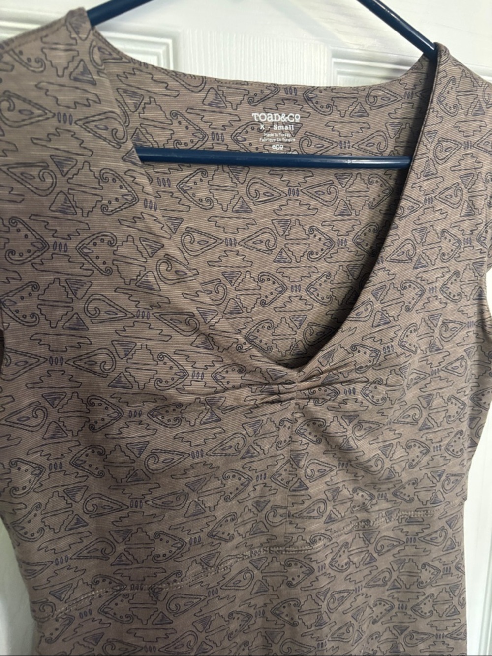 Toad&Co Taupe Rosemarie Knit V-Neck Midi Dress Organic cotton